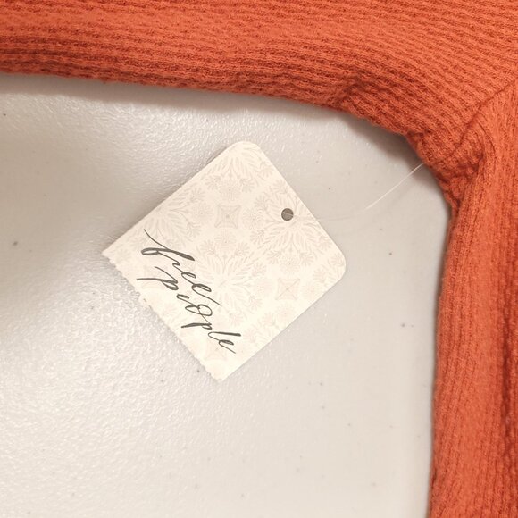 NWT Free People Switch It Up Cuff Thermal Washed Red Top Western Boho - Picture 10 of 11